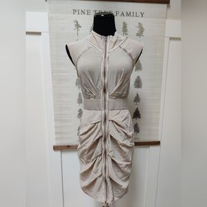 Bebe Silk Zip Up Dress - Medium